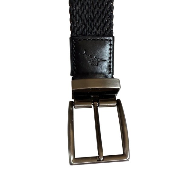 Tommy Bahama Leather Stretch Braided Reversible Belt Men's Small (32-36) Black - Picture 2 of 8